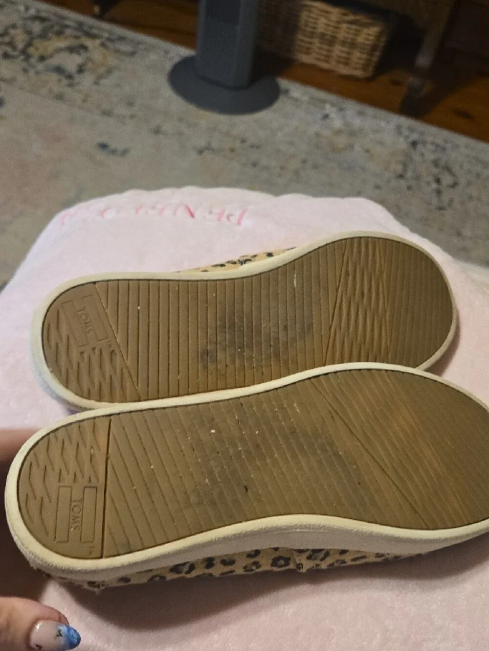 Toms Leopard Print Slip-On Flats - Tan & Black